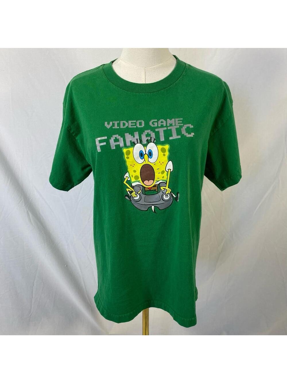 Spongebob Squarepants green video game t shirt size xl y2k cartoon vintage